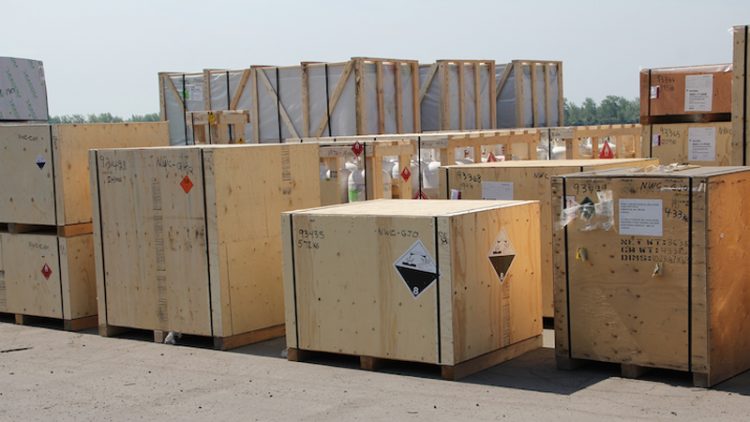 Photo of boxed cargo.
